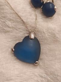 Set collana e orecchini d'argento anni 80