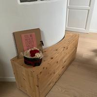 Panca in legno su misura arrotondata