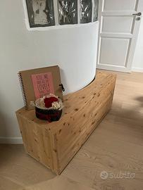 Panca in legno su misura arrotondata