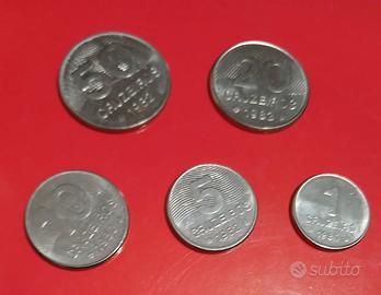 Cruzeiros Monete Brasil da 50, 20, 10,5.1  SPL