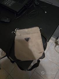 Borsa A Tracolla Beige in pelle marrone