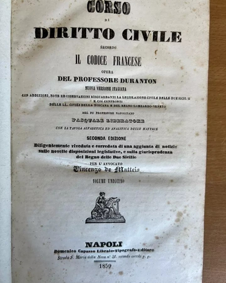 1850 Corso di diritto Civile Duranton Liberatore