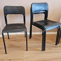 4 Sedie di design impilabili Marca Sintesi nere