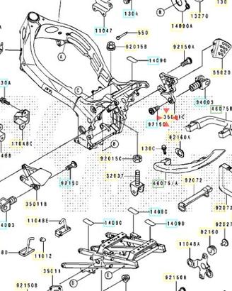 Supporto pedana post Dx Kawasaki Ninja ZX-9R 35011