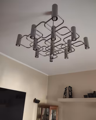 lampadario acciaio cromato 