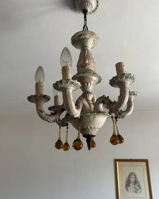 Lampadario vintage ceramica