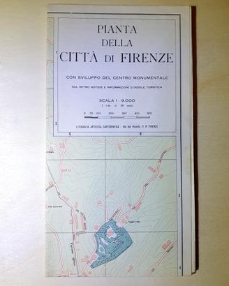 Pianta della Città di Firenze Vintage 1961
