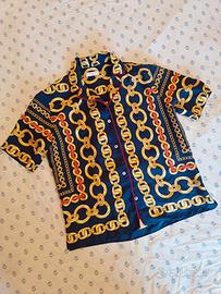 SADRO PARIS blusa pura seta stampa barocca M / L