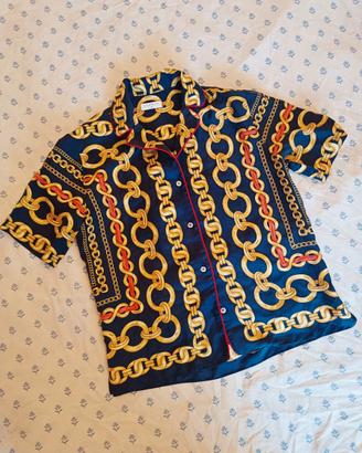 SADRO PARIS blusa pura seta stampa barocca M / L