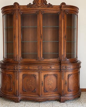 Sala stile anni 70/80 in legno massello intarsiato
