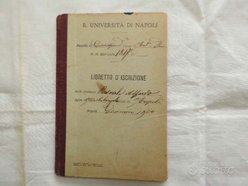 Libretto universitario anno 1900