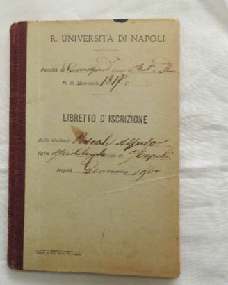 Libretto universitario anno 1900