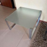 Tavolino vetro e metallo 70x70 design moderno