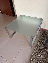 Tavolino vetro e metallo 70x70 design moderno