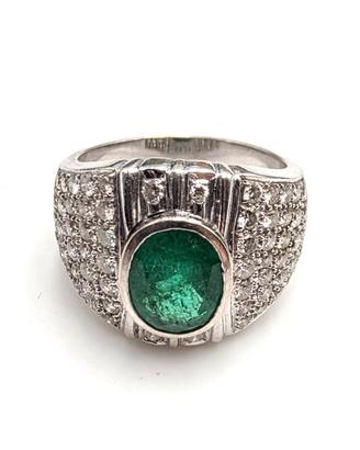 ANELLO ORO SMERALDO DIAMANTI