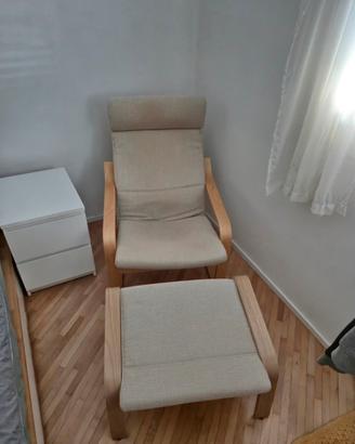 poltrona ikea poang + poggiapiedi