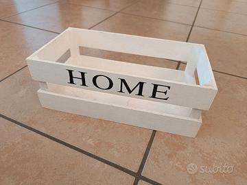 Cassetta in legno shabby chic 14x27x10cm