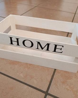 Cassetta in legno shabby chic 14x27x10cm