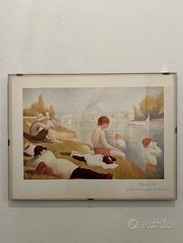 Quadro Multiplo Seurat Bagnanti Originale Anni 70