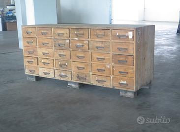 CASSETTIERA ANTICA MOBILE FARMACIA SCHEDARIO