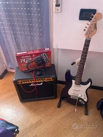 Chitarra elettrica + pedaliera + amplificatore