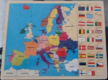 Puzzle Europa per imparare il tedesco