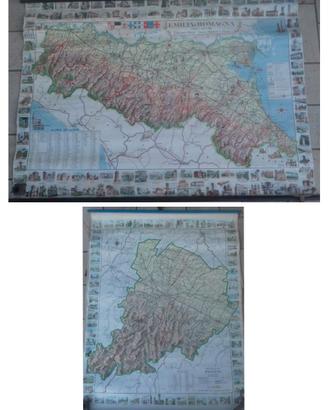 Cartina geografica scuola Ghigi '60 Emilia Bologna