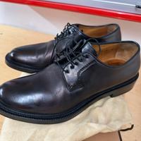 Scarpe uomo Santoni stringate marron scuro