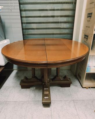 tavolo rotondo con allunga legno massello