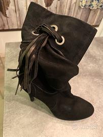 Stivali bassi  neri pelle scamosciata tg 39