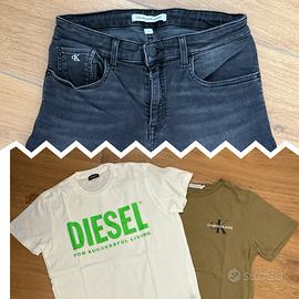 Jeans corti Calvin Klein+ 2 t-shirt / 14 anni