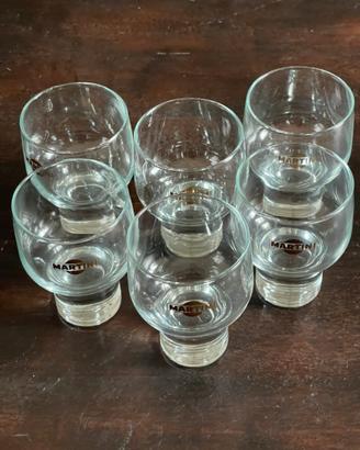6 Coppette da cocktail / bicchieri MARTINI anni 70