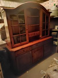 Mobili salotto in massello di abete tinto noce