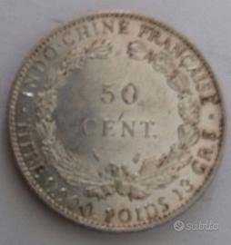 Indocina francese 50 centesimi 1936 qfdc Ag 900%.