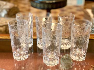 PREZIOSI BICCHIERI DA LIQUORE NUOVI INCISI A MANO