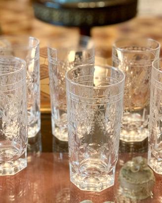 PREZIOSI BICCHIERI DA LIQUORE NUOVI INCISI A MANO