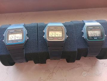 Casio F-91 lotto 3 pezzi Blue Gold Green nuovi