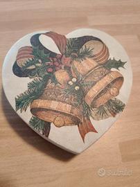 Scatola portatutto in legno con decorazione Natale