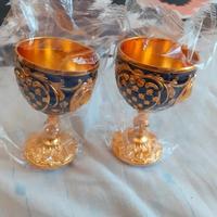 2 Calici in metallo con pietre incassonate nuovi