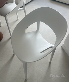 Set 4 Sedie Bianche Minimal Nuove