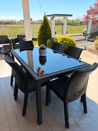 Tavolo più sedie  da esterno-giardino 6 posti
