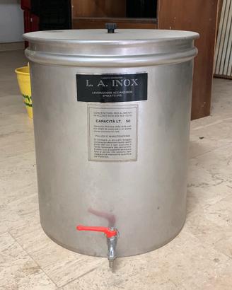 Cisterna, bidone inox 50 litri per vino/olio