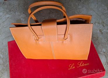 Borsa per donna in pelle marrone chiaro