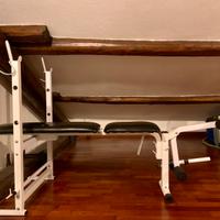 Panca palestra Domyos multifunzione con Rack e Leg