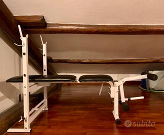 Panca palestra Domyos multifunzione con Rack e Leg