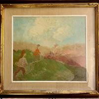 Quadro Bruno Guidi - Bimbe sulla collina