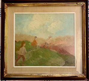 Quadro Bruno Guidi - Bimbe sulla collina