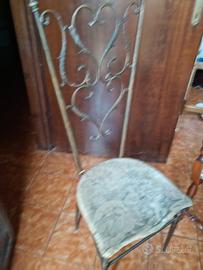 sedia Chiavarina ottone e ferro battuto 