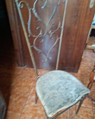 sedia Chiavarina ottone e ferro battuto 