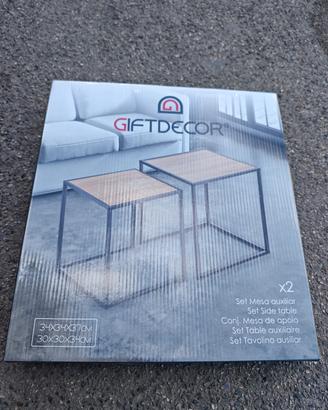 Set 2 Tavolini da Salotto GIFTDECOR Stile Industri
